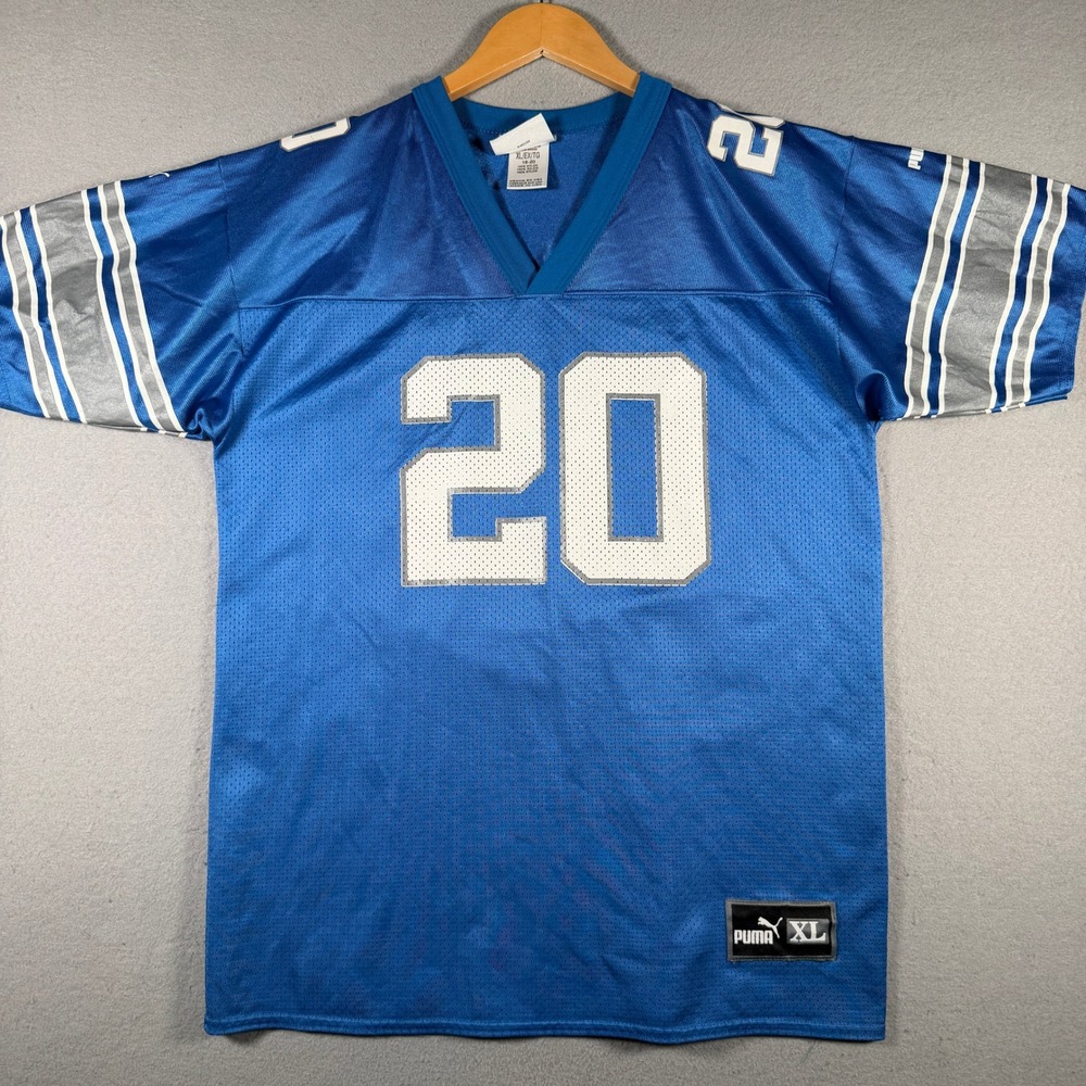 Puma Detroit Lions Barry Sanders 20 Jersey Youth XL Blue Vintage 90s NFL P701B
